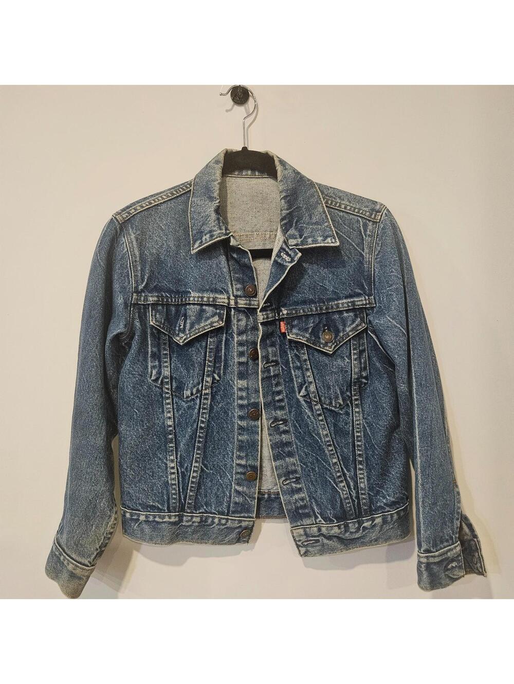Vintage Levi’s Strauss Red Tab Denim Trucker Jacket Women Sz S READ